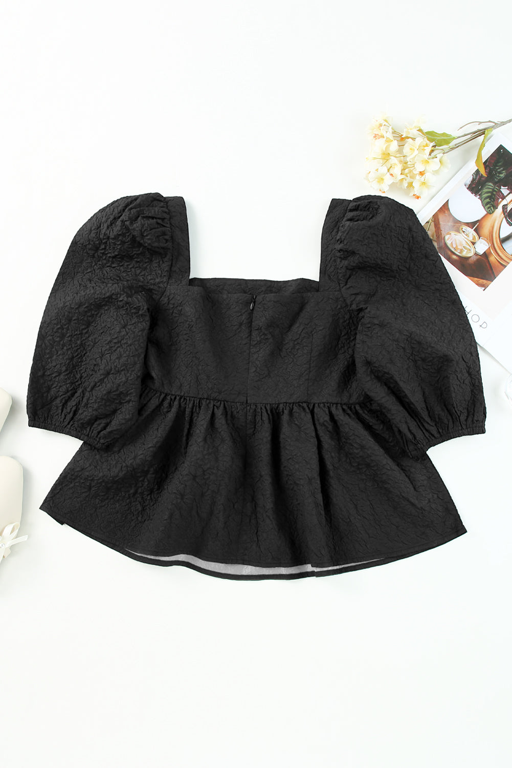 Adelina Square Neck Puff Sleeve Blouse