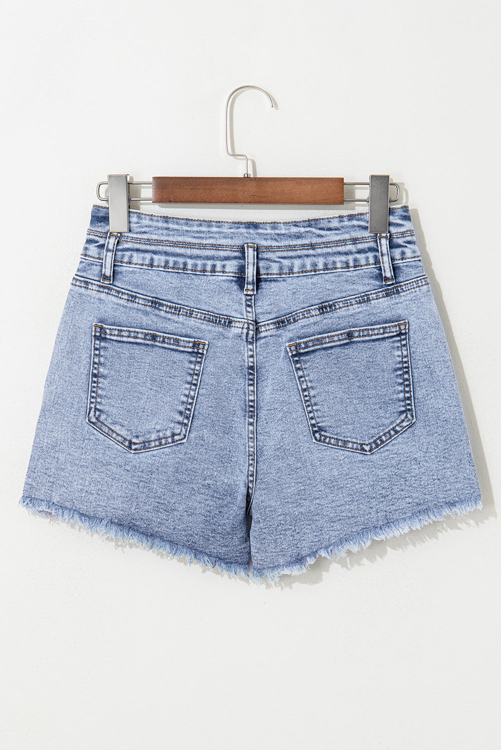 Heaven Rhinestone Raw Hem Denim Shorts
